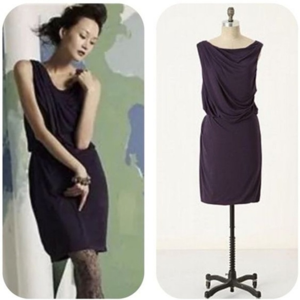 Anthropologie Bordeaux Drapey Dress